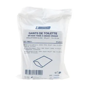 Euromedis gants de toilette molletonnés à usage unique