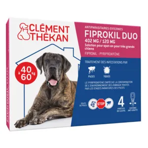 Pipettes anti puce Fiprokil Duo pour chien Clément Thékan