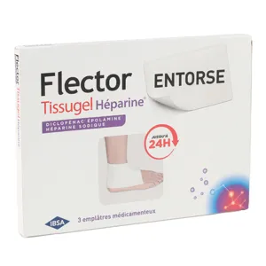 Patchs Flector Tissugel Héparine 24h Entorse cheville