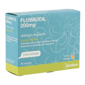 Fluimucil 200 mg sans sucre en sachet