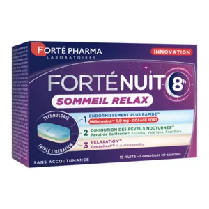 Forté Pharma FortéNuit 8h Sommeil Relax comprimés mélatonine