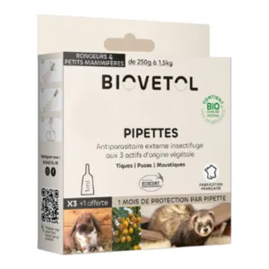 Traitement antiparasitaire petits mammifères Biovetol