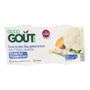 Good Goût écrasé chou-fleur pomme de terre colin ciboulette