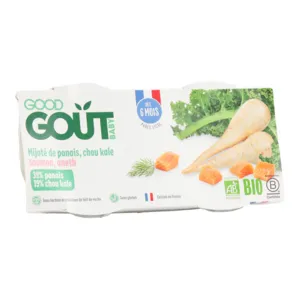 Good Goût purée lisse mijoté panais chou kale saumon aneth bio