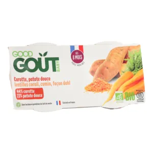 Purée bébé lentilles corail légumes cumin Bio Good Goût