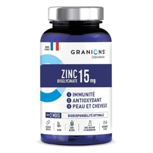 Gélules végétales Granions de Zinc 15 mg