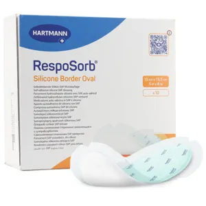 Hartmann RespoSorb Silicone border oval pansement hydrocellulaire