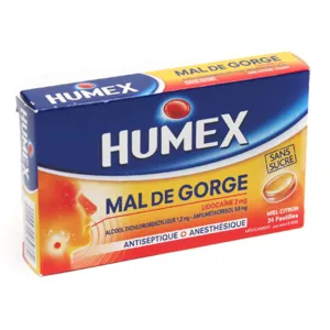 Pastilles pour la gorge Humex miel citron sans sucre