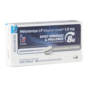 Biogaran comprimés Mélatonine 1,9 mg libération prolongée