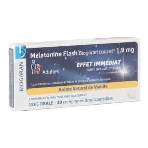 Biogaran Mélatonine 1,9 mg Flash effet immédiat