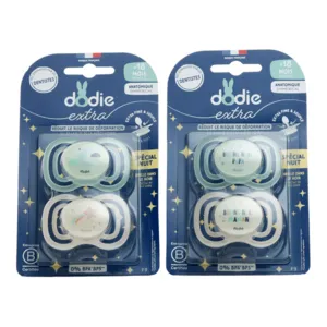 Sucette silicone anatomique  +18 mois Dodie extra Nuit