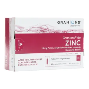 Granions de zinc en ampoules