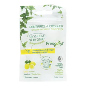 Frescoryl Nature Dentifrice à croquer citron comprimés sans fluor