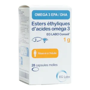 Capsules Esters éthyliques d'acides oméga 3 EG Labo Conseil