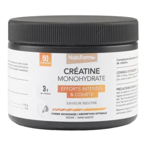 Créatine monohydrate en poudre Nat et Form