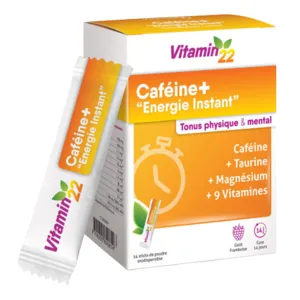Vitamin'22 Caféine+ sticks Tonus physique et intellectuel