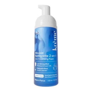 Krème mousse nettoyante 2 en 1 lait démaquillant nettoyant doux