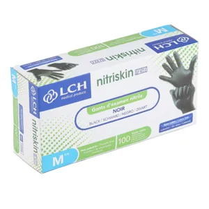 Gants non poudrés noirs en nitrile