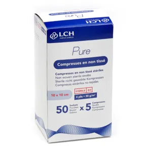 LCH Pure compresse non tissée stérile 10x10 cm