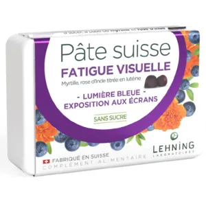 Lehning Pâte suisse Fatigue visuelle gommes myrtille rose d'Inde