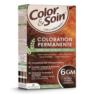 Coloration permanente blond foncé cannelle 6GM Color et Soin  Les 3 Chênes