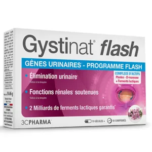 Les 3 Chênes Gystinat Flash contre les gênes urinaires