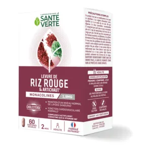 Comprimés Levure de riz rouge et artichaut Santé Verte