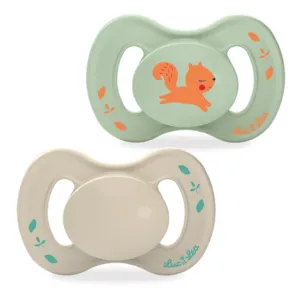 Luc et Léa sucette  silicone anatomique 6-18 mois extra fine nature