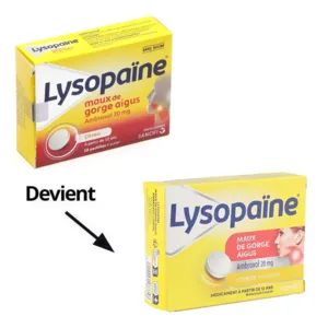 Lysopaine pastille Ambroxol chlorhydrate citron