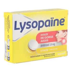 Lysopaine pastille Ambroxol chlorhydrate citron