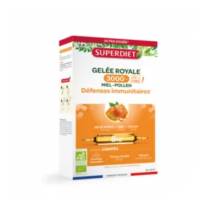 SuperDiet gelée royale 3000mg bio ampoules