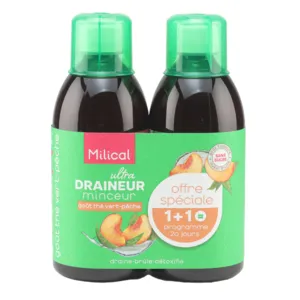 Milical Draineur Ultra solution buvable Thé vert pêche