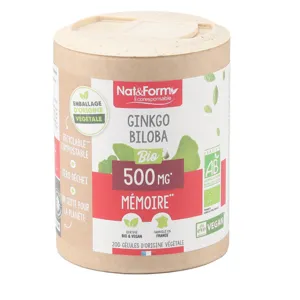 Ginkgo biloba Nat et Form bio gélules Mémoire