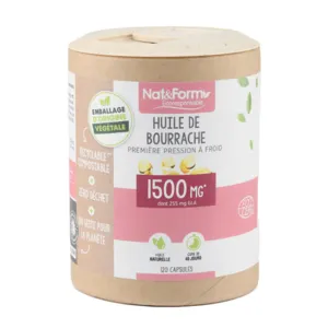 Nat et Form Beauté de la peau Capsules Huile de bourrache Ecoresponsable
