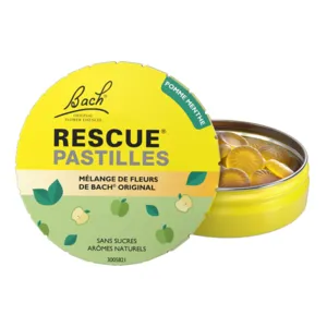 Pastilles Rescue Fleurs de Bach Pomme Menthe sans sucres