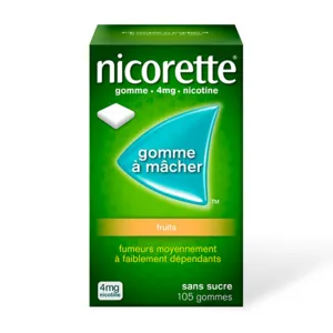 Gomme à mâcher Nicorette 4 mg aux fruits