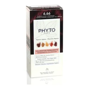 Coloration Phytocolor permanente Châtain Clair Cerise intense 6.66