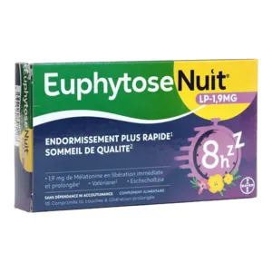 Comprimés Euphytose Nuit Libération Prolongée 1,9 mg
