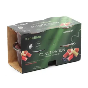 Nutrisens Transifibre Purée rhubarbe cassis contre la constipation
