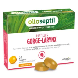 Pastilles Miel Citron Gorge Larynx Olioseptil