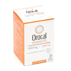 Orocal calcium et  vitamine D3 500mg/200 UI