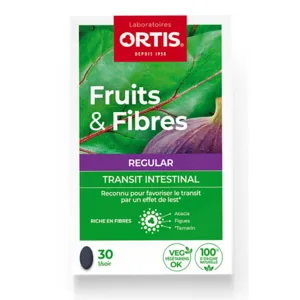 Comprimés Transit intestinal Fruits et Fibres Ortis Regular