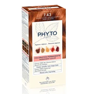 Coloration permanente cheveux couleur blond cuivré Phytocolor