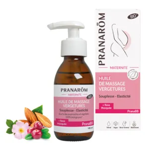 Huile de massage anti vergetures Pranarom Maternité PranaBB