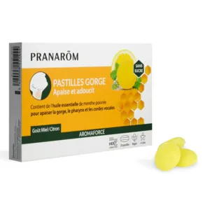 Pastilles pour la gorge citron miel Aromaforce Pranarom