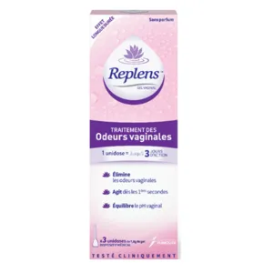 Gel de traitement des odeurs vaginales Replens en unidoses