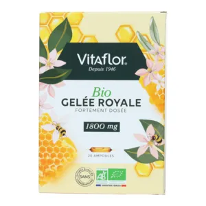 Vitaflor Gelée royale bio 1800 mg fortement dosée ampoules
