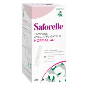 Tampon avec applicateur Saforelle Coton bio