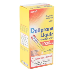 Doliprane Liquiz paracétamol 1000 sans eau