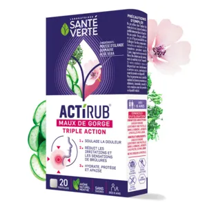 Santé verte Pastilles Actirub contre le mal de gorge